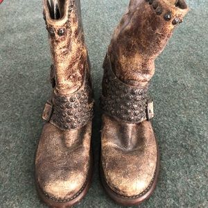 Frye Harness Studded Leather Boots - Worn Once!